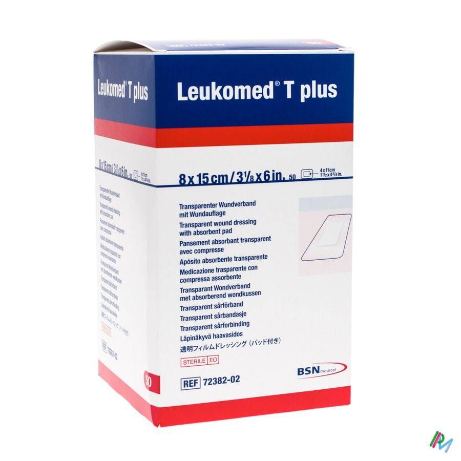 8 cm x 15 cm Leukomed T Plus transparente filmforbindinger