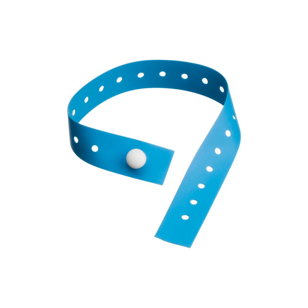 Blå Tourniquet engangs voksenbånd med enkelt knapfastgørelse