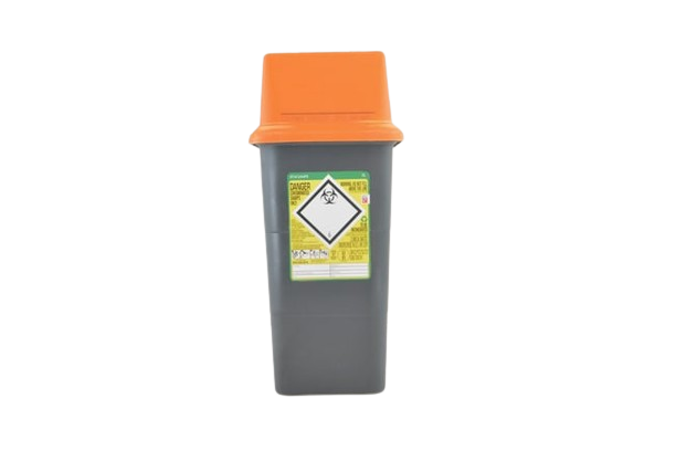 7 liter Sharpsafe Grey Sharps beholder orange låg