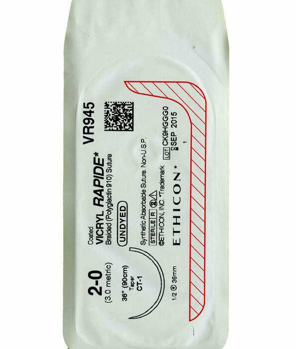 Coated VICRYL rapide Sutur: 26mm 75cm ufarvet 2-0 Enkelt