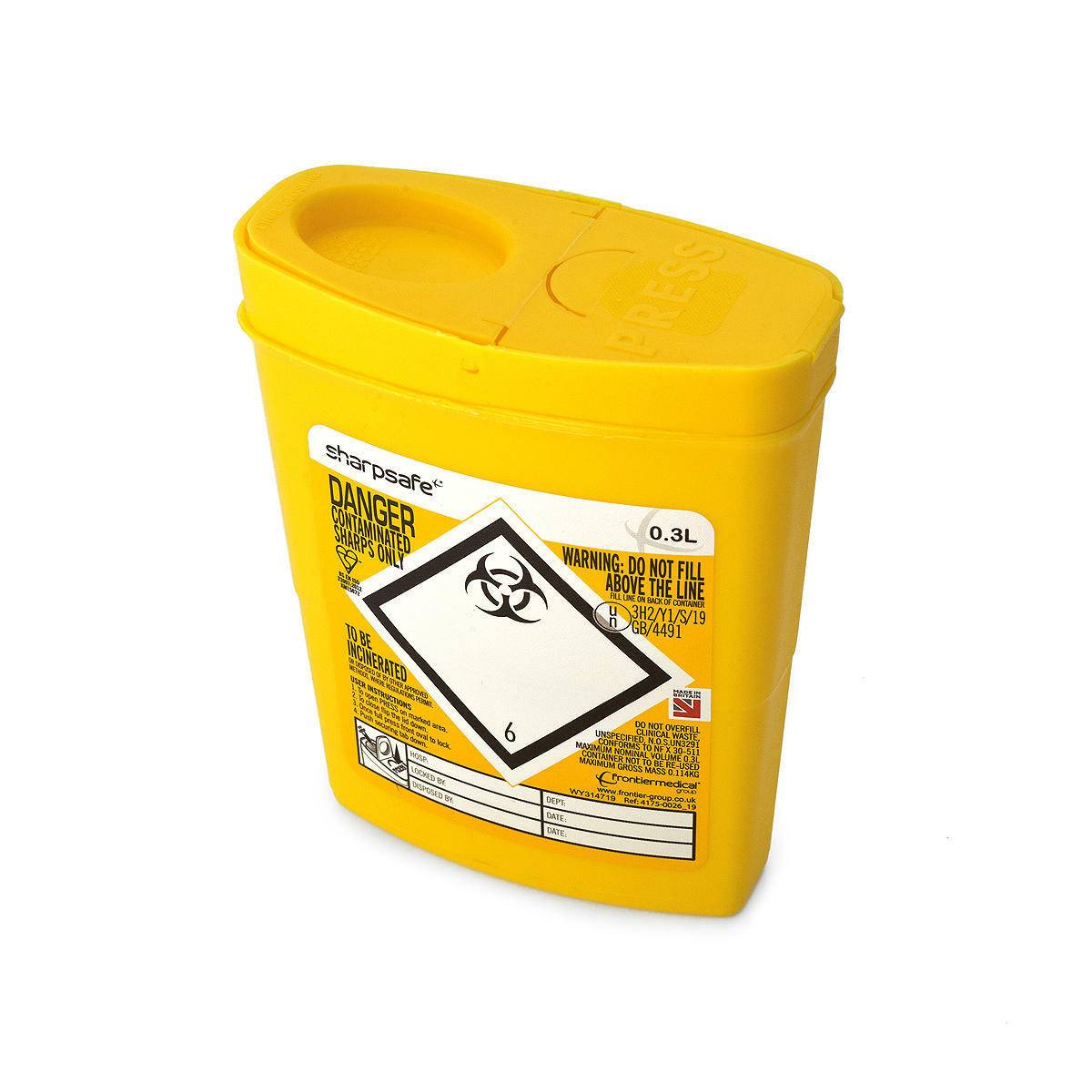 0,3 liter Sharpsafe Gul Affaldsbeholder