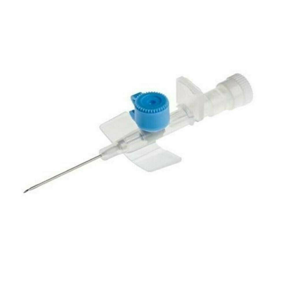 22 g 25 mm blå BD Venflon IV vinget kanyle med injektionsport