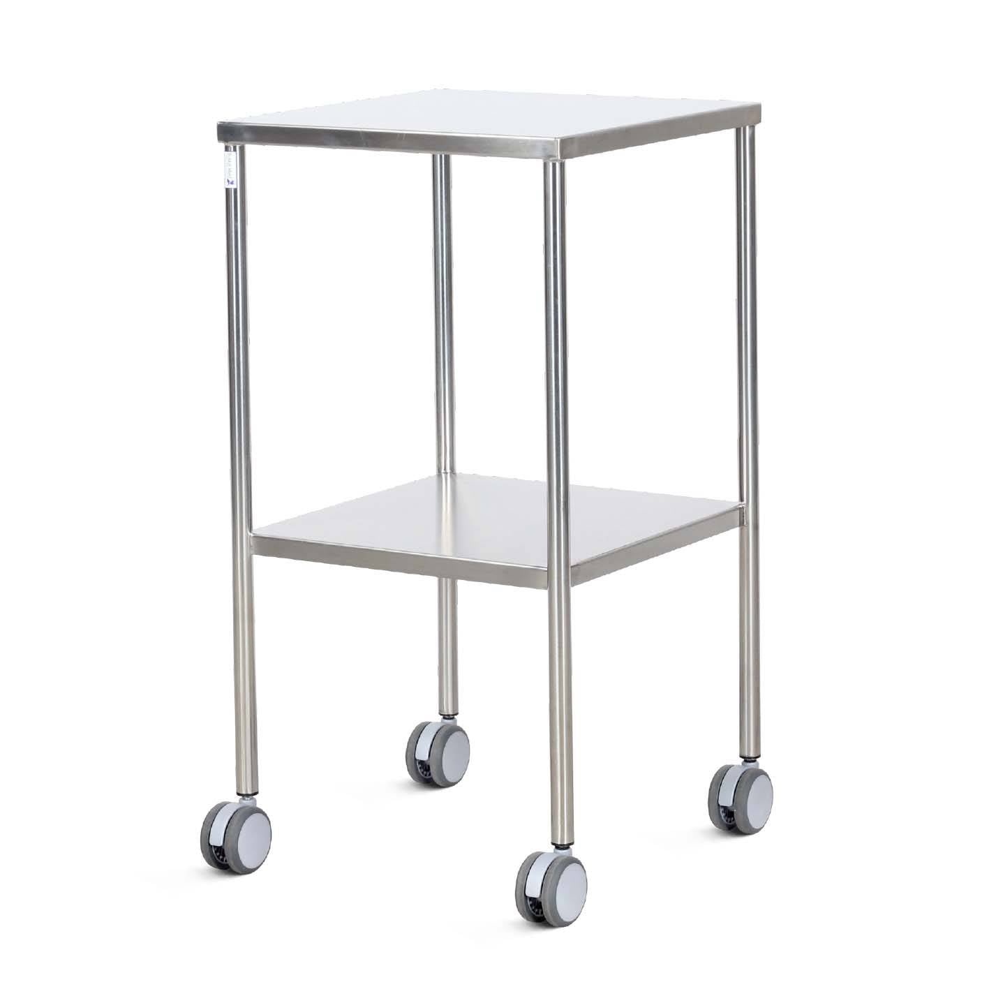 45cm Dressing Trolley Stainless Steel with Fixed Shelves Slides Down