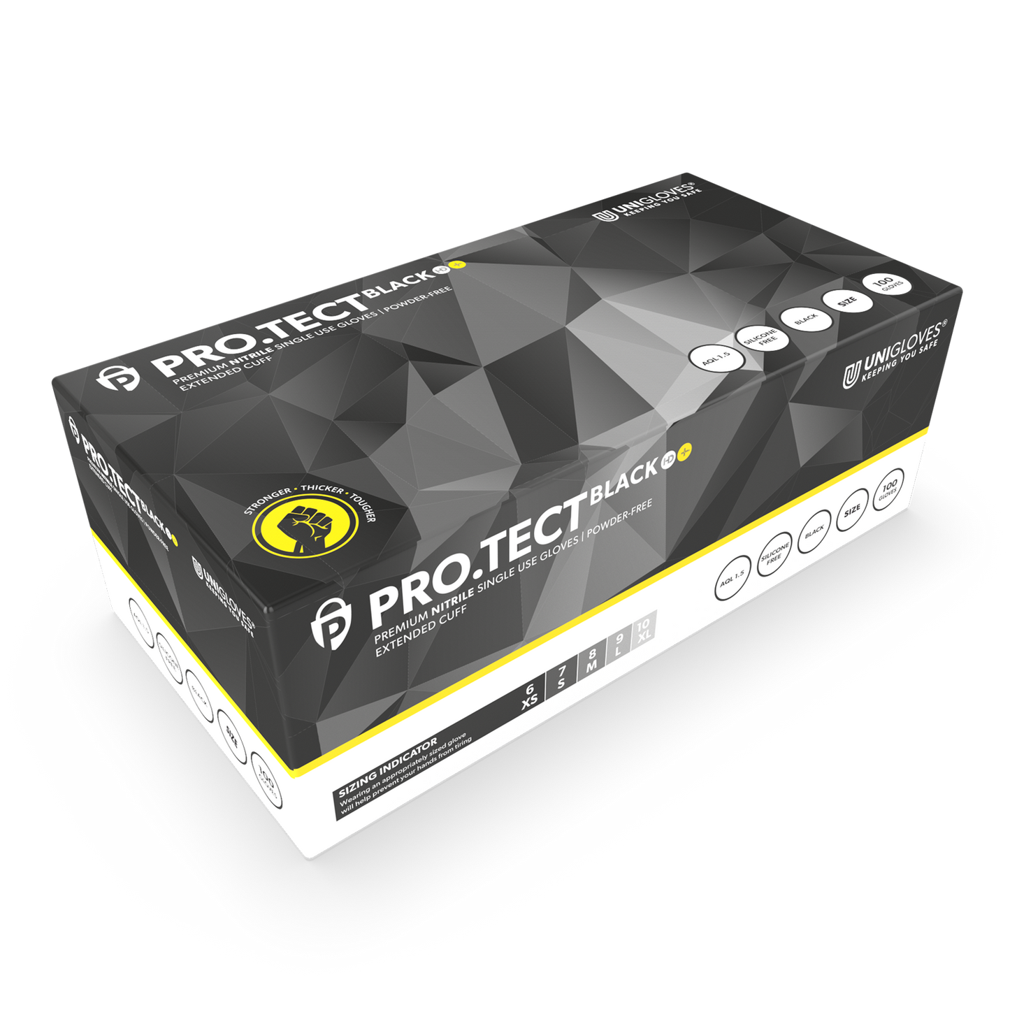 PRO.TECT Sort HD+ Nitril Heavy Duty Long Cuff Handsker