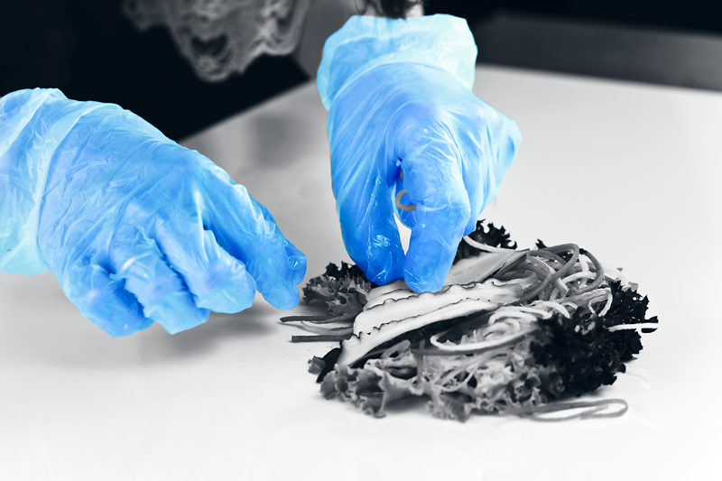 Unicare blå vinyl pulveriseret handskeæske med 100 stk