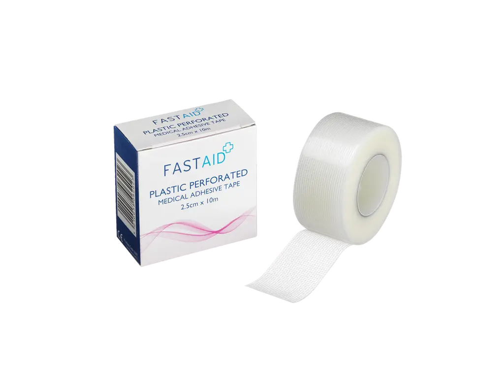 2,5 cm x 10 m hurtighjælp plastperforeret tape