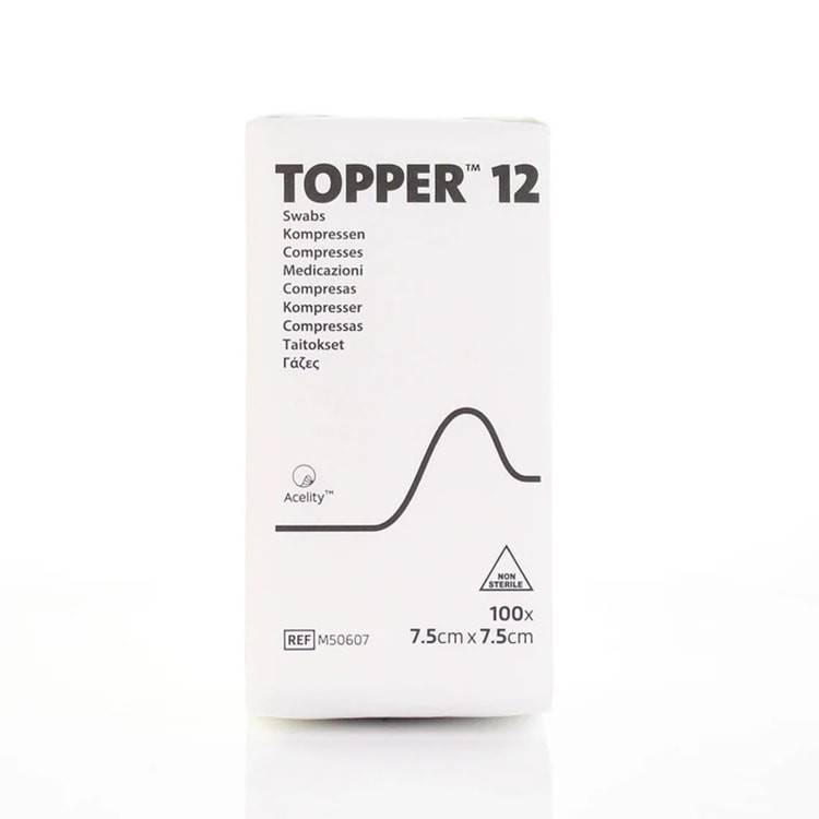 7,5 cm x 7,5 cm Topper 12 Swabs Pakke med 100