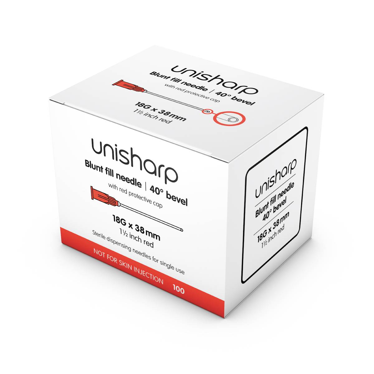 Unisharp 18G Rød Blunt Needle