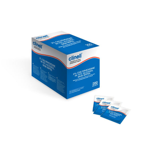 Clinell 2% klorhexidin i 70% alkohol hudservietter x 200