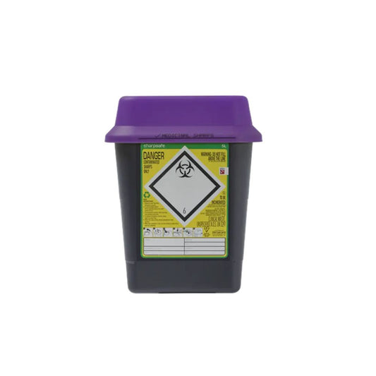 5 Liter Sharpsafe Lilla Skarpe Affaldsbeholder
