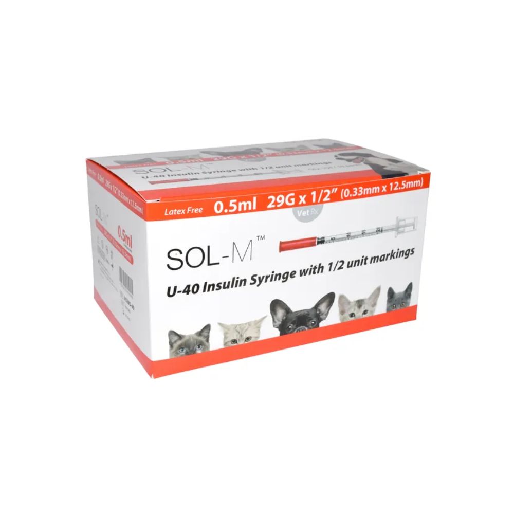 Sol-Vet 0,5 ml 29 g x 0,5 tommer U40 sprøjte med fast nål