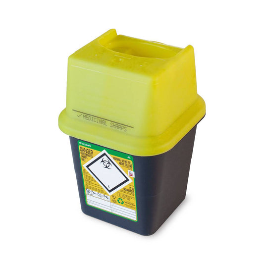 Frontier 4 liter Sharpsafe Yellow Sharps Bin