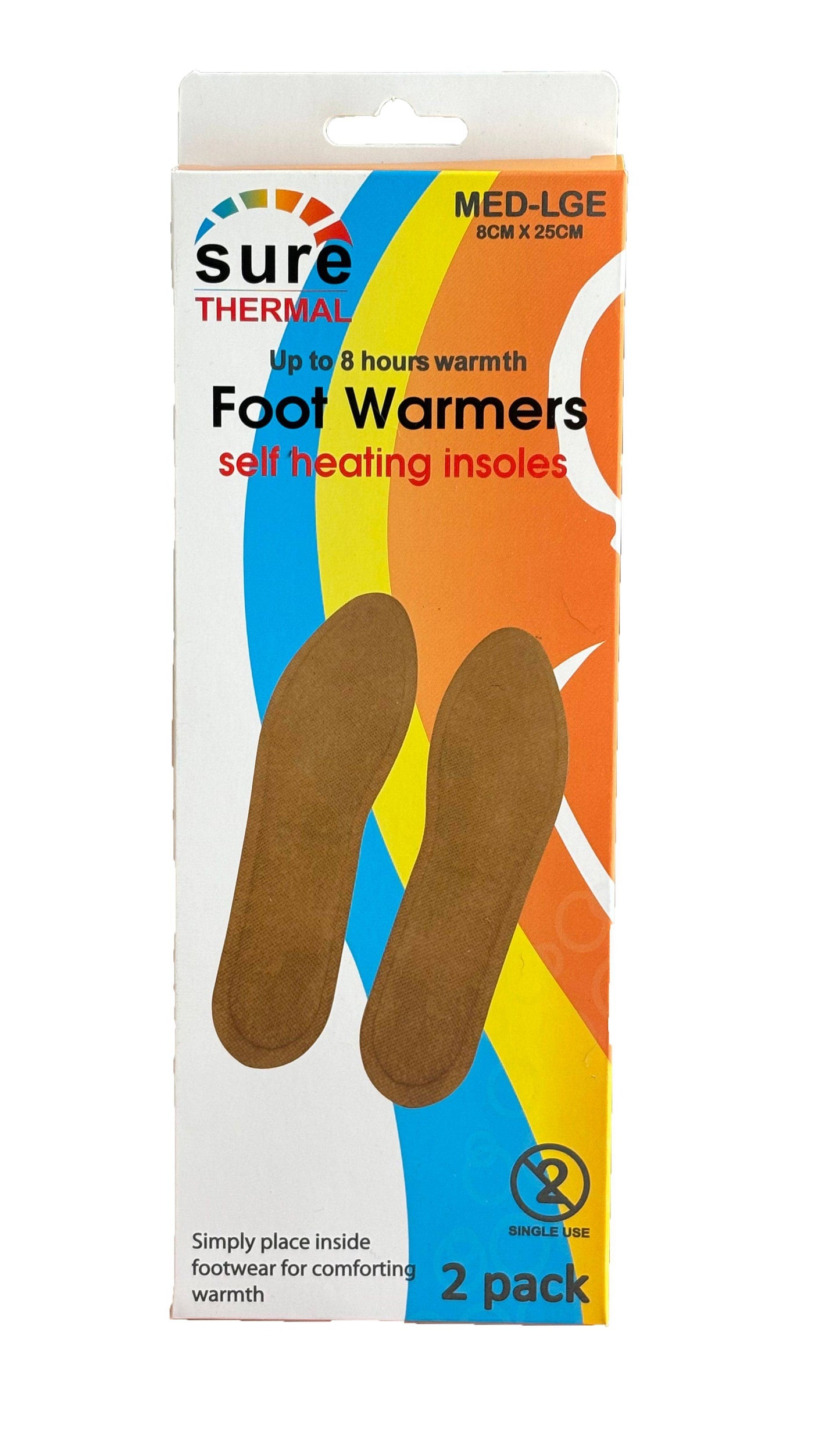 Sure Thermal Foot Warmer 2 Pack Med / Lge - UKMEDI