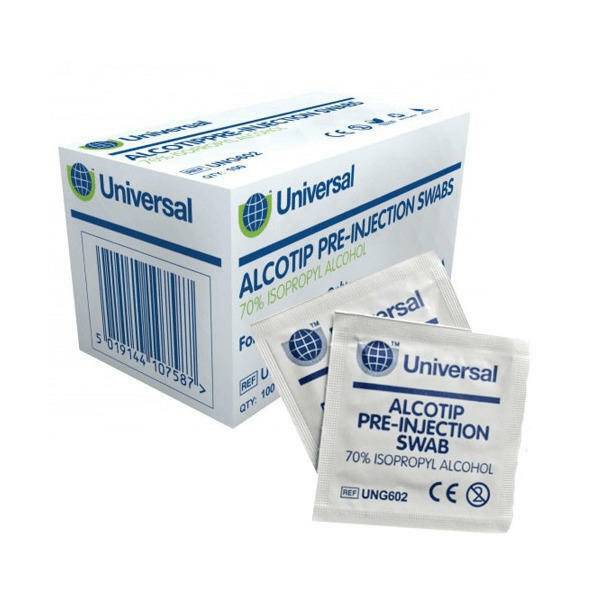 Universal Alcotip Pre-injection vatpinde 70% alkoholservietter