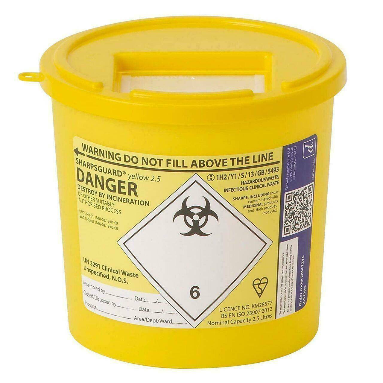 2,5 liter Sharpsguard Yellow Sharps beholder