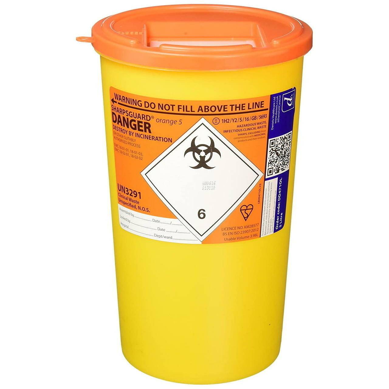 5 liters Sharpsguard Orange Sharps beholder