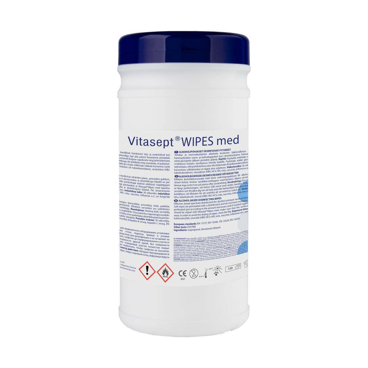 Vitasept Wipes Med Tube med 150