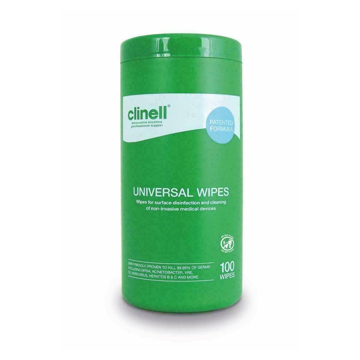 Clinell Universal Sanitizing Wipe Tub 100 Wipes