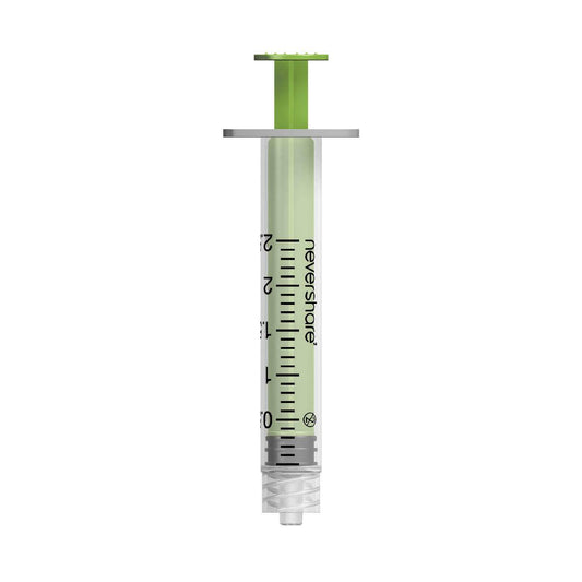 2,5 ml grønne Nevershare Luer Lock-sprøjter