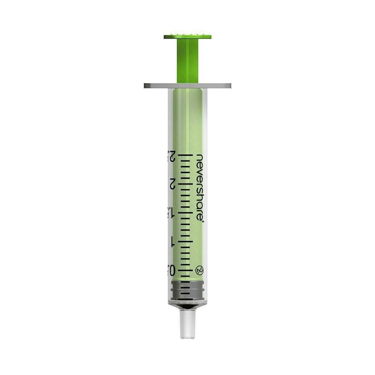 2,5 ml Nevershare Green Luer Slip-sprøjter