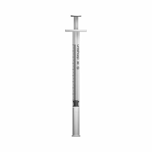 1 ml 0,5 tommer 30 g Unisharp sprøjte & nål u100