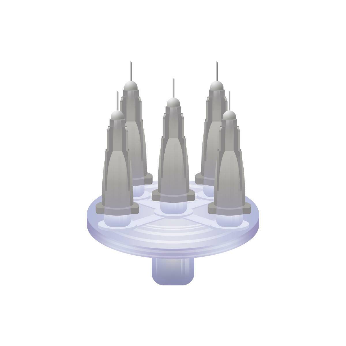 27g Grå 4mm x 5 Meso-relle cirkulær multiinjektor