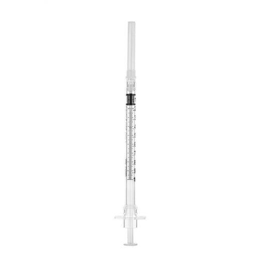 1ml 25g 5/8 inch Sol-Care Safety Syringe with Fixed Needle - UKMEDI