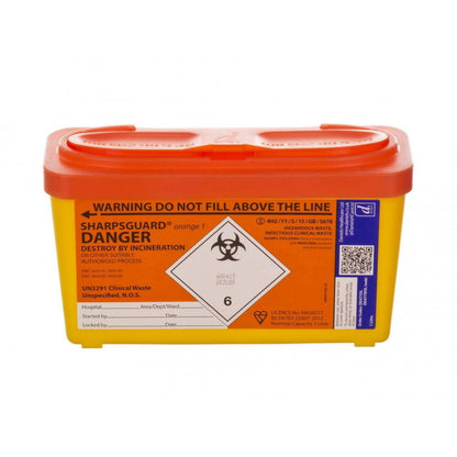 1 liter Sharpsguard Orange Sharps beholder