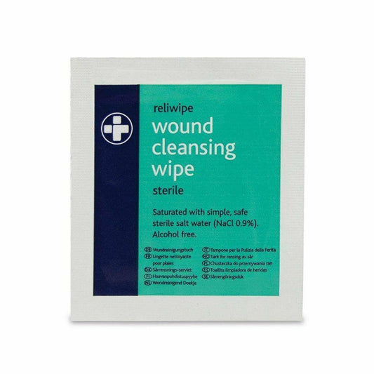 Reliwipe Moist Saline Cleansing Wipes Pakke med 5