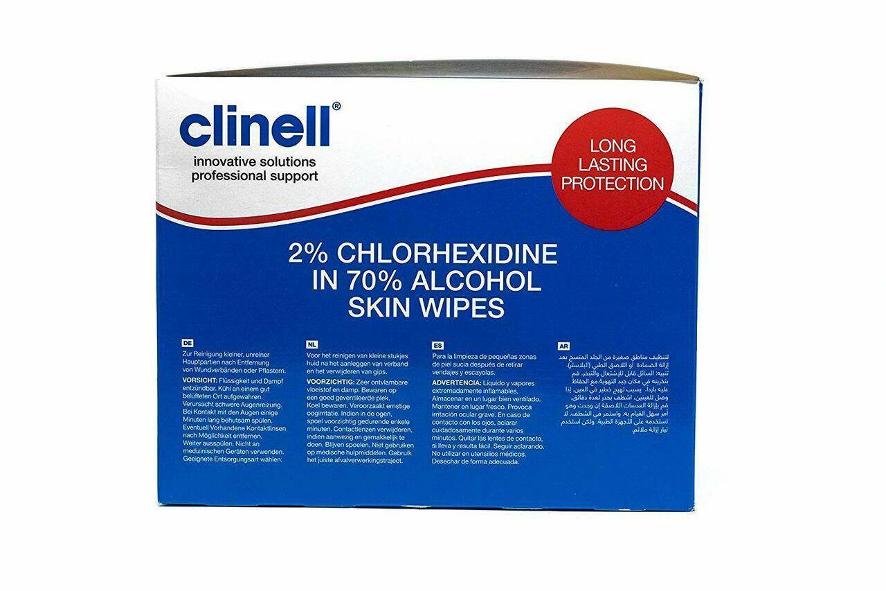 Clinell 2% klorhexidin i 70% alkohol hudservietter x 200