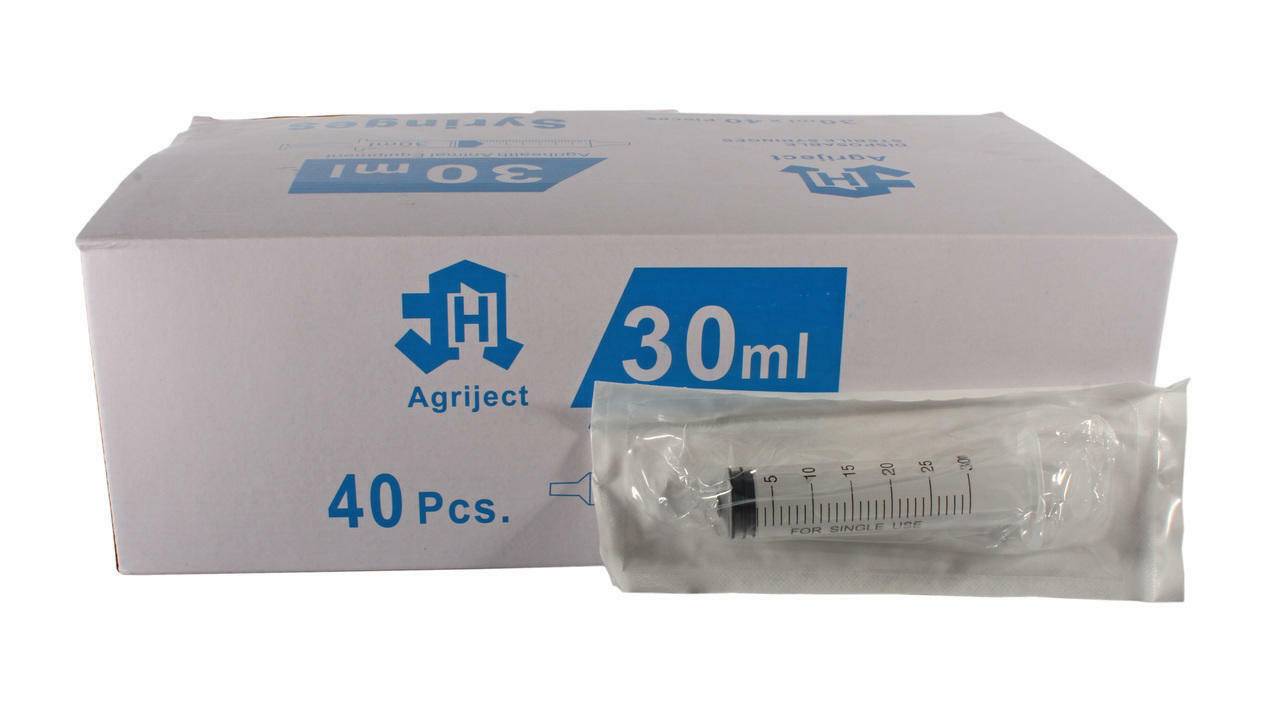 30ml Agriject sprøjte Luer Slip Side Tip