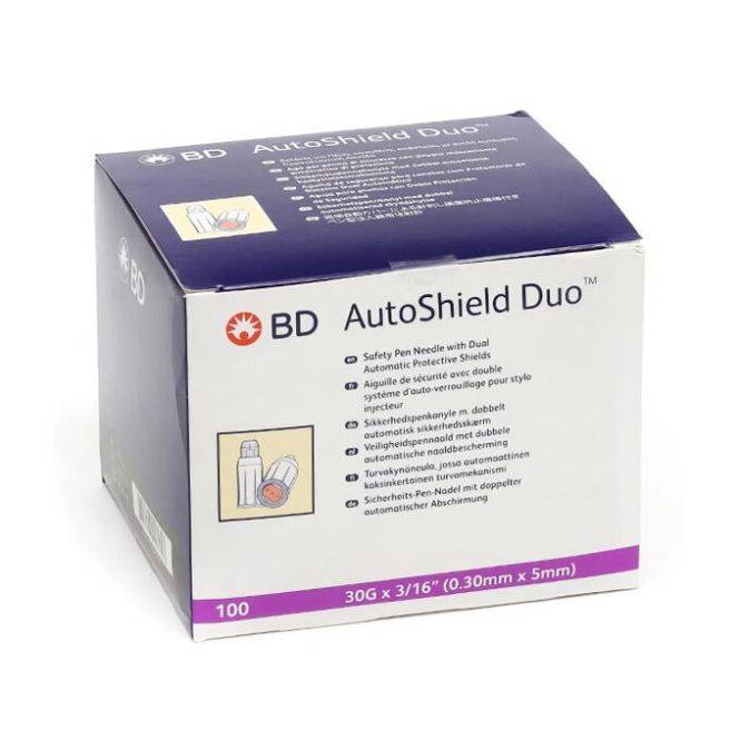 30 g x 5 mm BD AutoShield Duo Pennåle Æske med 100 stk