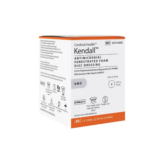 2.5cm x 4mm Kendall AMD Antimicrobial Foam Discs Pack of 10