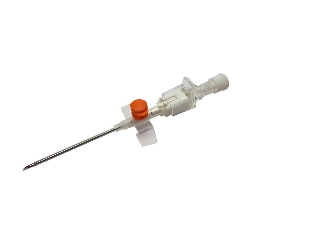 14G orange 1,75 tommer Terumo Versatus vinget og portet IV-kanyle