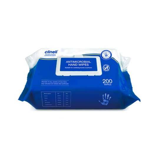 Clinell - Antibacterial Hand Wipes - Pack of 200 - CAHW200 UKMEDI.CO.UK UK Medical Supplies