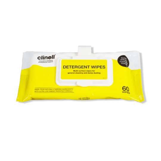 Clinell Detergent Wipes Clip Pakke med 60 stk