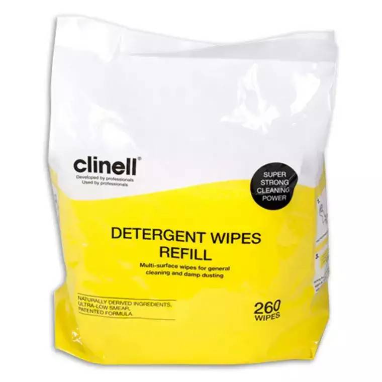 Clinell Detergent Wipes Refill Pakke med 260 stk