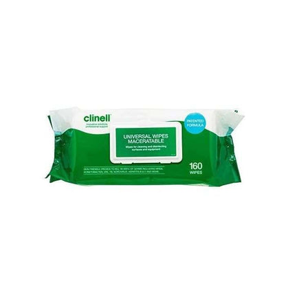 Clinell Universal Macerable Wipes Pakke med 160 stk