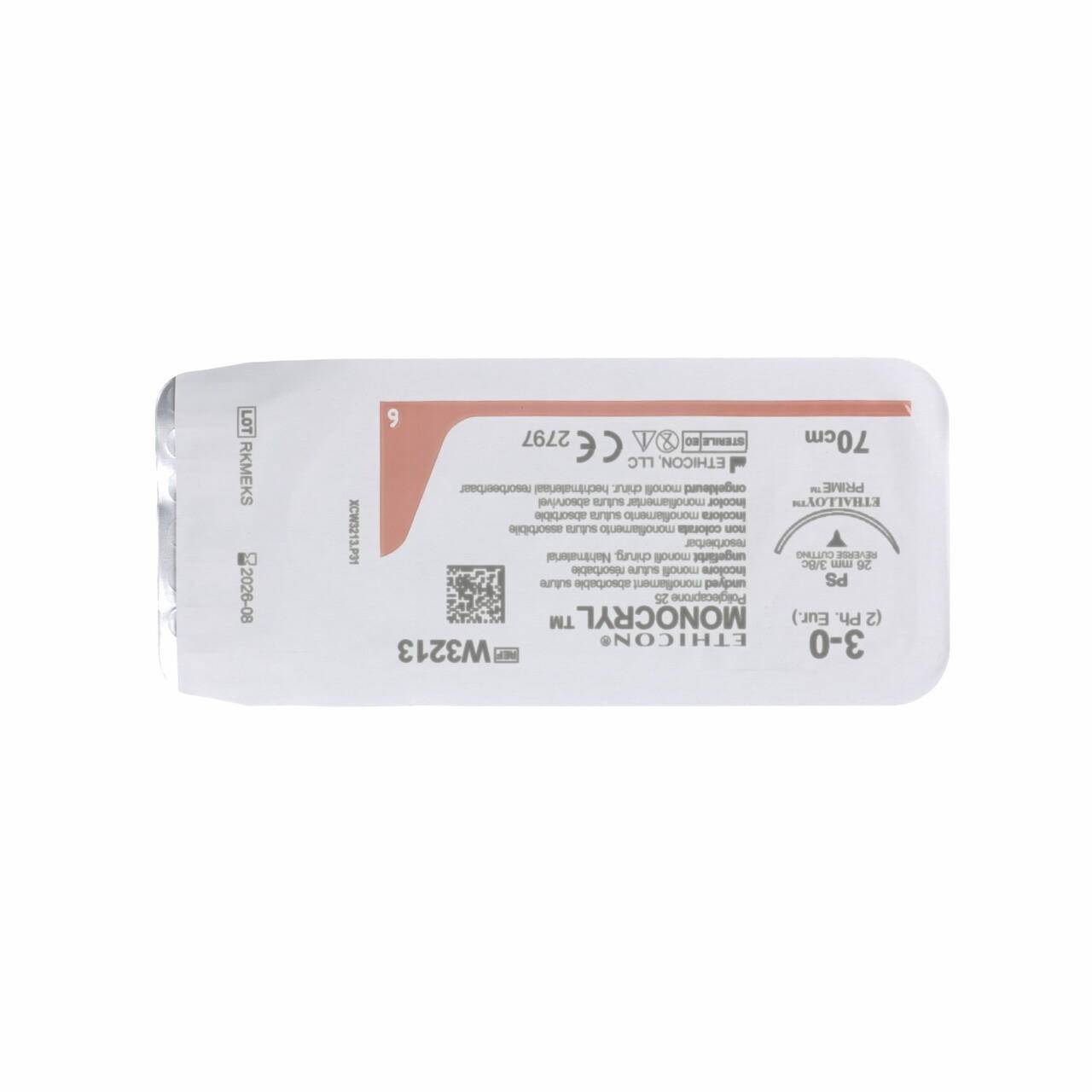 Monocryl Sutur 26mm 70cm 3-0 Ufarvet