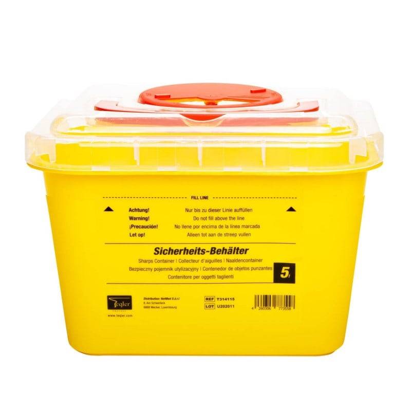 5 Liter Teqler Gul Skarp Affaldsbeholder