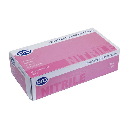 PRO UltraFLEX Pink Nitril Handskeæske med 100 stk
