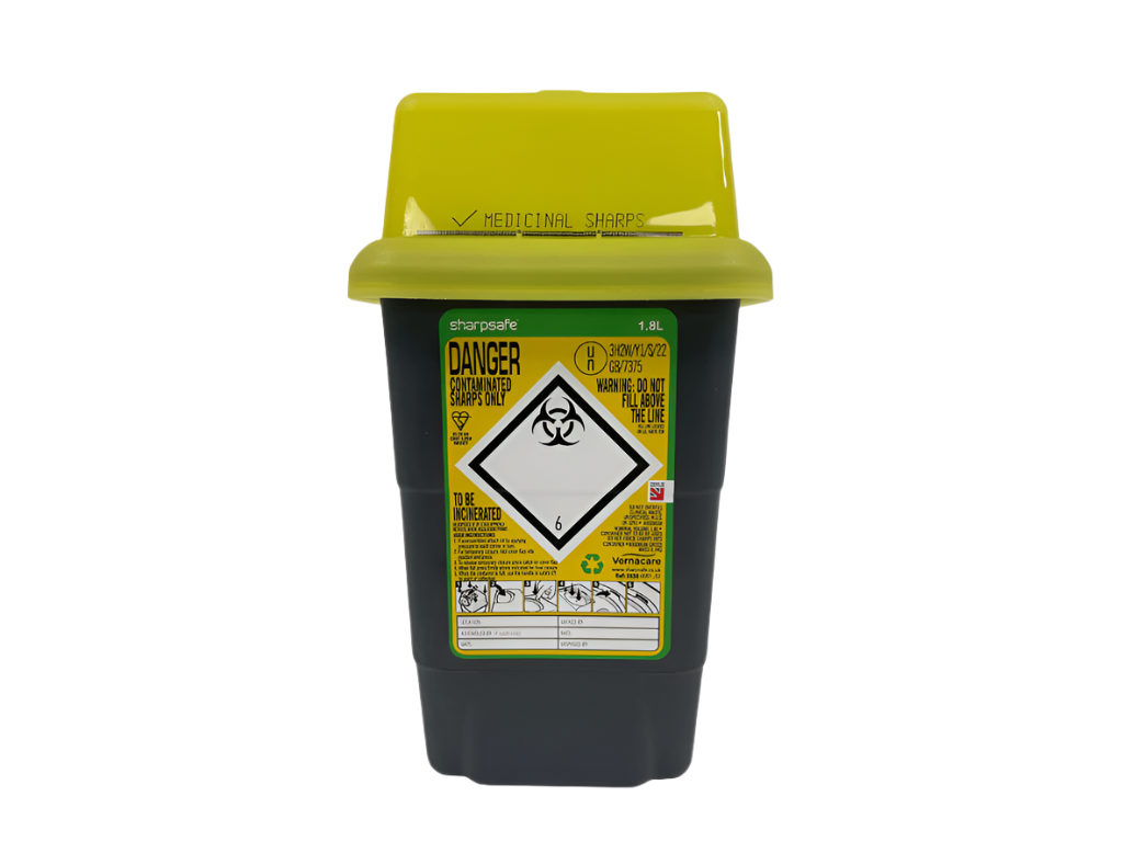 1,8 liter Sharpsafe gul skarpe affaldsbeholder