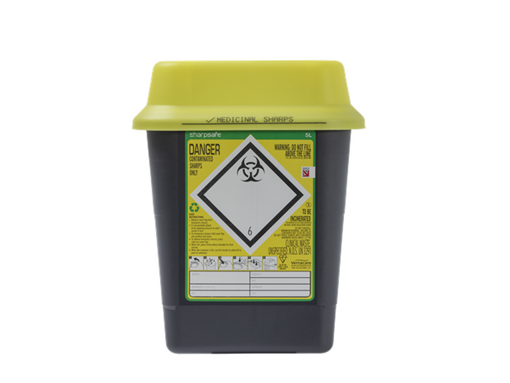 5 Liter Gul Skarpe Affaldsbeholder Gul Sharpsafe