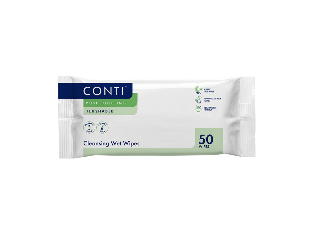 Conti Post Toileting Large Wet Wipes Duftfri 50 Wipes