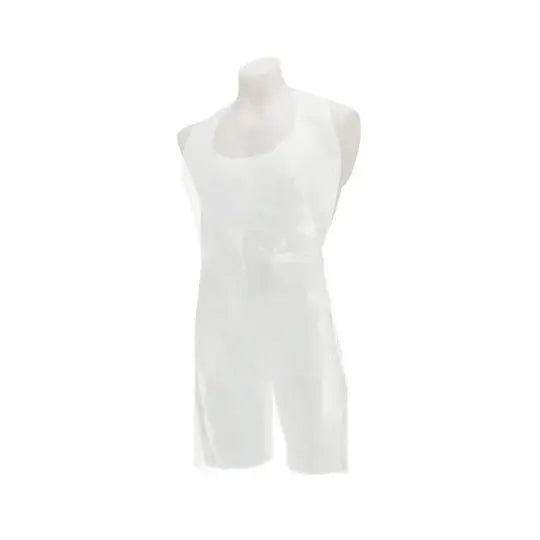 White Disposable Polythene Aprons 69cm x 117cm Pack of 100 Premier