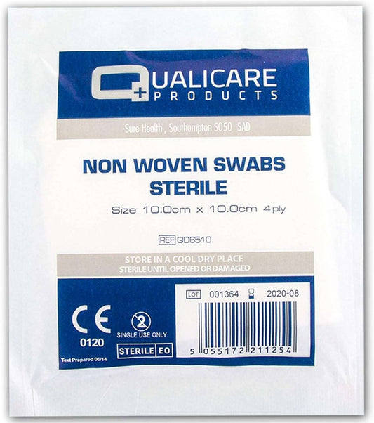 10 x 10 cm 4 lags Non Woven sterile vatpinde 5 stk