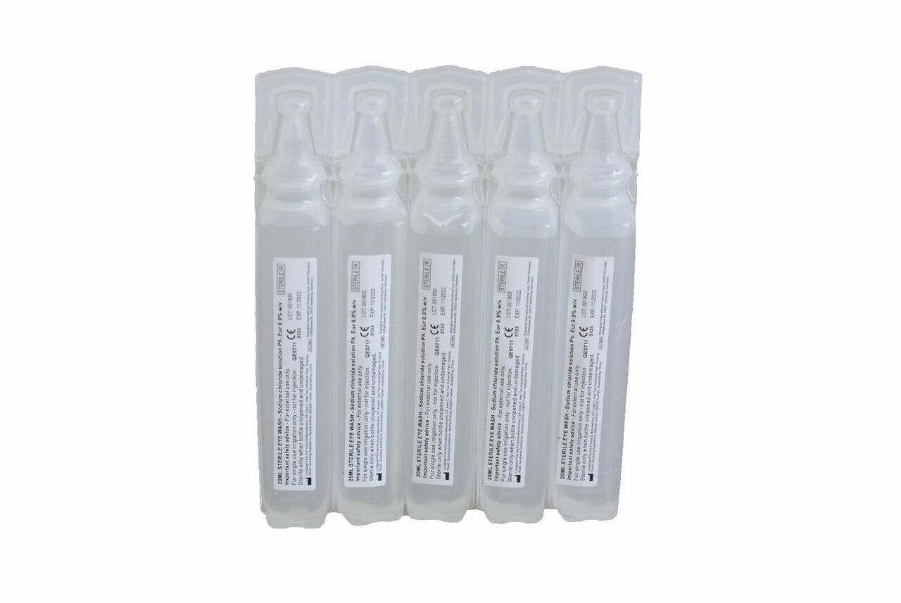 20 ml sterile øjenskyllepuder (enkelt)