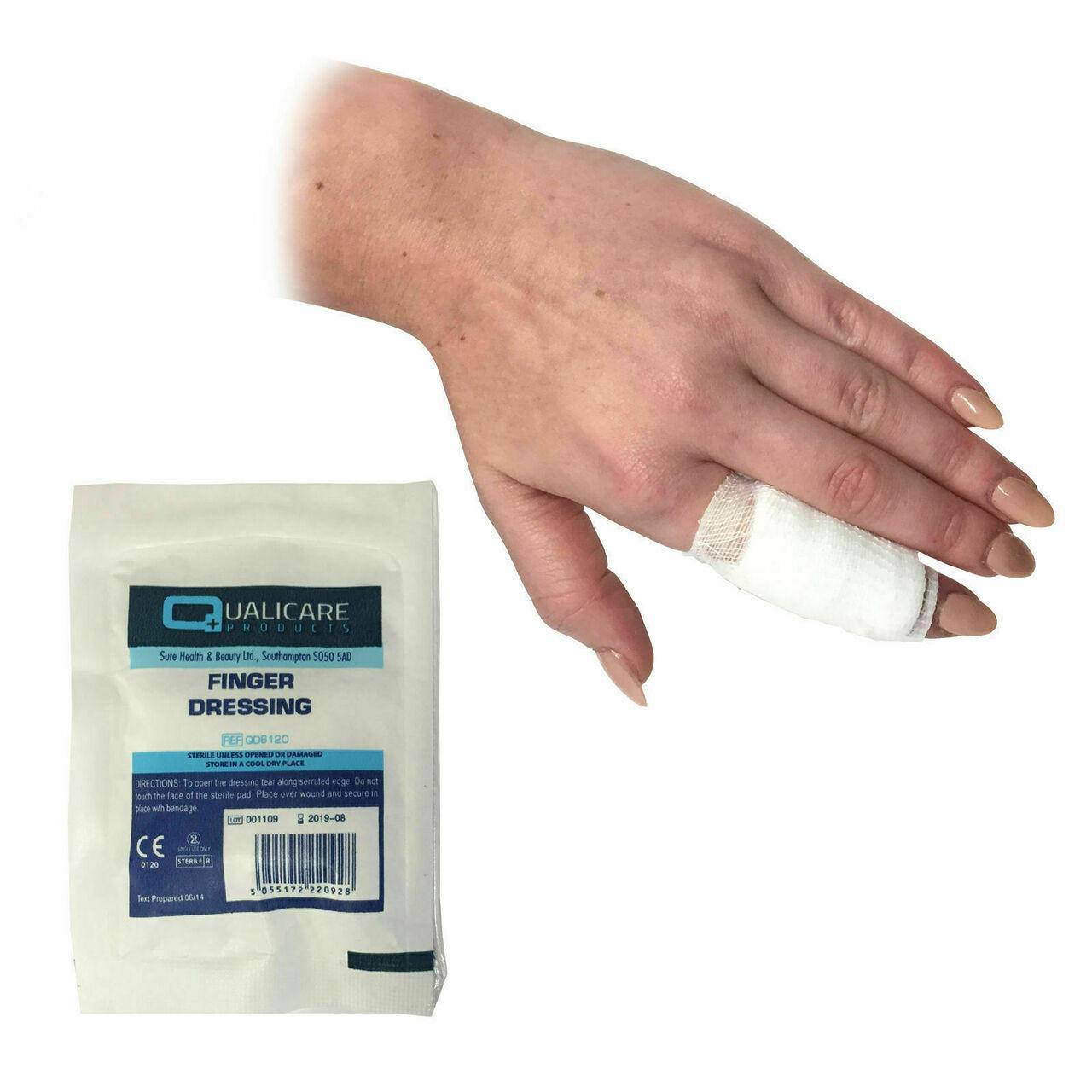 Qualicare Sterile Finger Dressing 3.5 x 3.5cm QD6120 UKMEDI - UK Medical Supplies