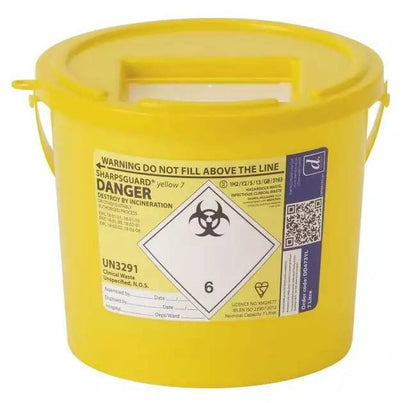 7 liter Sharpsguard Yellow Sharps bin