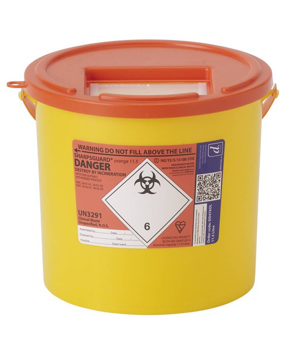 11,5 liters Sharpsguard Orange Sharps beholder